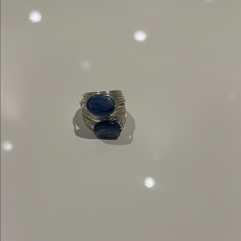Elegant Silver and Blue Stone Ring